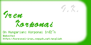 iren korponai business card
